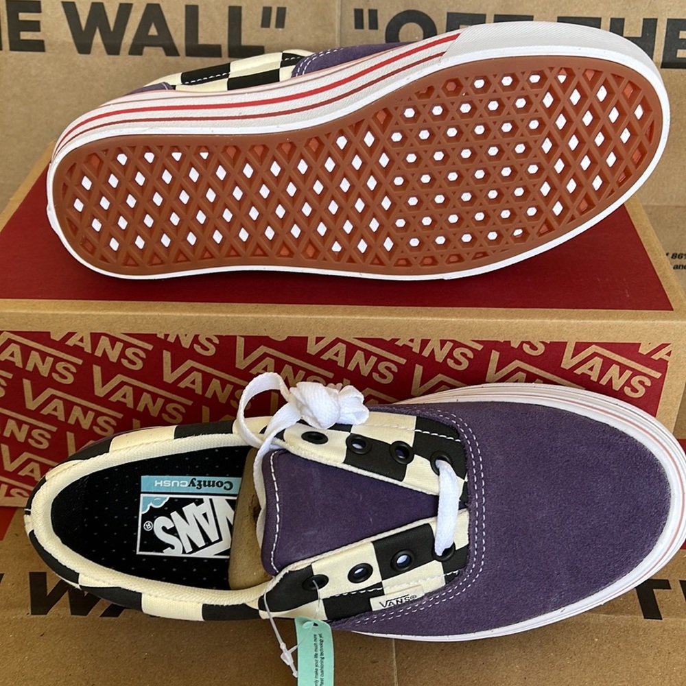 Vans COMFYCUSH ERA Suede/Canvas PurpleV/Classic White sneakers - platforms WMNS - Picture 4 of 16